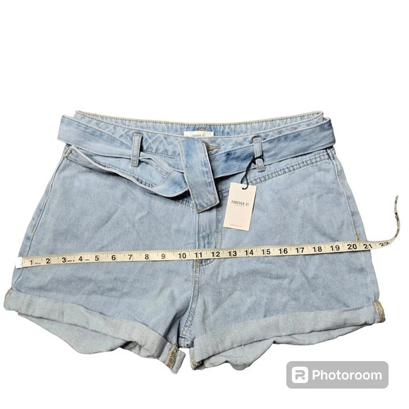 Forever 21 Denim Cuffed Belt Shorts - Picture 4 of 7
